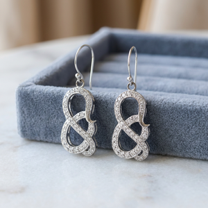 Art Palace Ingenious CZ Gemstone Silver Fashion Hoop <b>Earrings</b> - Product Image 1