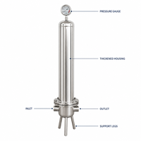 Boîtier de filtre industriel à cartouche unique en acier inoxydable 304 avec pince à ouverture rapide pour la filtration des liquides de processus
