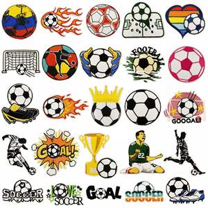 Nouveau Patch Brodé Sportif de <span class=keywords><strong>Football</strong></span> Dessin Animé, Patch Thermocollant, Broderie Informatique, Accessoires Vestimentaires, Vente en Gros - Product Image 1