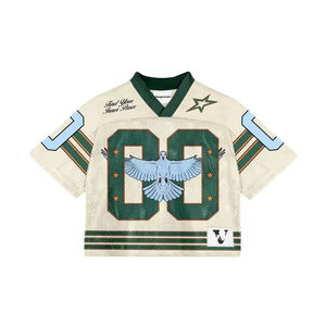 Camiseta deportiva de fútbol de malla extragrande de alta calidad para hombre, de secado rápido, con estampado serigrafiado, corte holgado y hombros caídos, ideal para verano. - Product Image 5