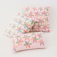 INS coloré fleur broderie housse de coussin haute qualité Polyester jeter taie d'oreiller pour la décoration de la maison