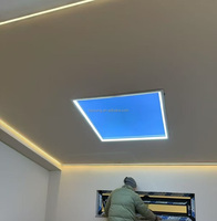 Plafonnier LED Ciel Bleu Ultra Clair Effet Lumière Naturelle pour Enfants et Adultes, Idéal Chambre à Coucher