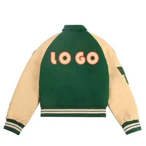 High Quality Men Custom Logo High Street Color Block Baseball Coat For Winter Mens Plus Size Bomber Jacket Varsity Jackets