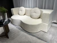 Canapé-lit modulaire moderne en cuir véritable, design amovible et lavable, compression sous vide, garantie 3 ans, idéal pour les petits espaces