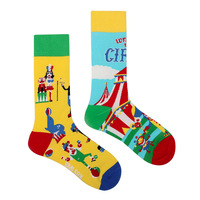 Chaussettes de tous les jours en tricot à motifs asymétriques unisexes Creative Cool Funny & Funky Socks