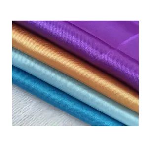 Satin Drill Chiffon Fabric Polyester Satin Silk Fabric For Women Shiny Evening Dress