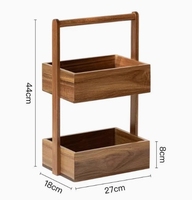 Nouveau Design Table en Bois Massif Debout 2 Couches Coin Caddy Titulaire Parfum Maquillage Organisateur Accessoire Présentoir Supports pour La Maison