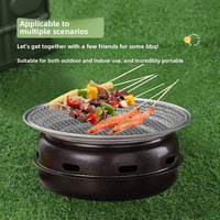Barbecue au charbon de bois portable réglable, sans fumée, coupe-vent, antirouille, antiadhésif, pour la cuisine en plein air, la maison, le camping et les pique-niques