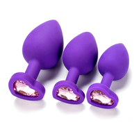 Jouet sexuel anal en silicone + ABS, couleur violette, ensemble de 3 pièces, tailles S/M/L, pour débutants, hommes, femmes, couples