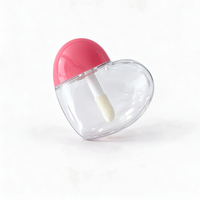 Mini tube de gloss transparent en forme de cœur, conteneur en plastique pour gloss 5ml, flacon de teinte à lèvres