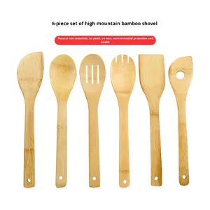 Bán buôn 30cm chịu nhiệt độ cao tre sáu mảnh Nhà Bếp Đồ dùng thiết lập đầy đủ Xẻng muỗng đồ dùng nhà máy trực tiếp - Product Image 1