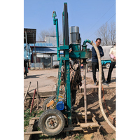 Foreuse de puits d'eau électrique portable compacte 50M-100m avec boîte de vitesses, mini machine de forage rotative 220V