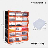Boîte à pièces multiples composants électroniques boîte de rangement en plastique transparent petites vis outils matériels grille de classification