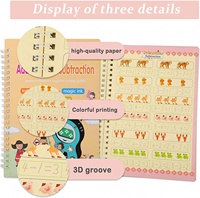 Grande taille numéro Alphabet dessin écriture manuscrite réutilisable 4 pièces cahier de pratique magique pour enfants avec stylos