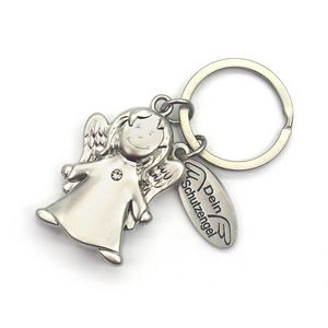 <b>Custom</b> 3D Metal Angel Keychain Silver Color Plating Soft Enamel Rhinestone Zinc Alloy <b>Key</b> Chain Keyring - Product Image 1