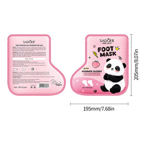 Masque nourrissant pour les pieds SADOER Série Panda à la pétrolatum de pêche, hydratant, lissant, soulageant la sécheresse, doux pour la peau, style chaussette, 40ml - Product Image 5