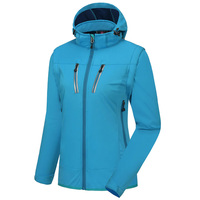 Veste Soft Shell pour femmes de haute qualité respirant résistant à l'eau manches détachables col montant tissé vente chaude pour l'automne