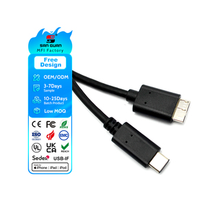 Câble USB C vers Micro USB 3.0 OEM ODM 10Gbps, câble pour <span class=keywords><strong>disque</strong></span> <span class=keywords><strong>dur</strong></span> USB-C, cordon Micro B vers USBC, pour Seagate, <span class=keywords><strong>LaCie</strong></span>,Toshiba,Samsung, - Product Image 1