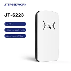 JT-6223 pembaca desktop rfid, penulis kartu Tag pasif Desktop USB pembaca RFID UHF dengan Demo SDK penerbit kartu tag pasif rfid