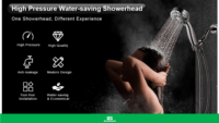 Dollar général en acier inoxydable pulvérisateur à main puissante pompe à main filtre coréen douche cupc booster tête ensemble de douche portable