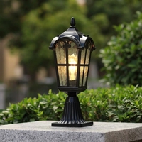 Lámpara de Columna LED Eléctrica de Aluminio IP65 de Ahorro Energético, Estilo Romano, para Jardín y Paisaje, Lámpara de Puerta