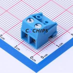 DB332-5.0-2P-BU-S Plug-in Terminal Block P=5mm Connector ( Pitch: 5mm )( Color: Green )( Total PIN Count: 2P ) - Product Image 1