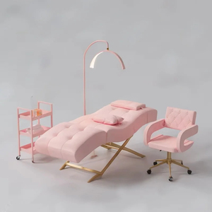 Table de massage pliante Master Portable pour la traite Mobilier de salon de beauté or Lit de spa pour le visage Cils inclinables pour les sourcils à vendre - Product Image 3