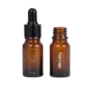 Groothandel Glazen Cosmetische Flessen Graduatie Oppervlak Lege Etherische Olie Fles 30Ml 20Ml 10Ml Amber Glazen Druppelfles