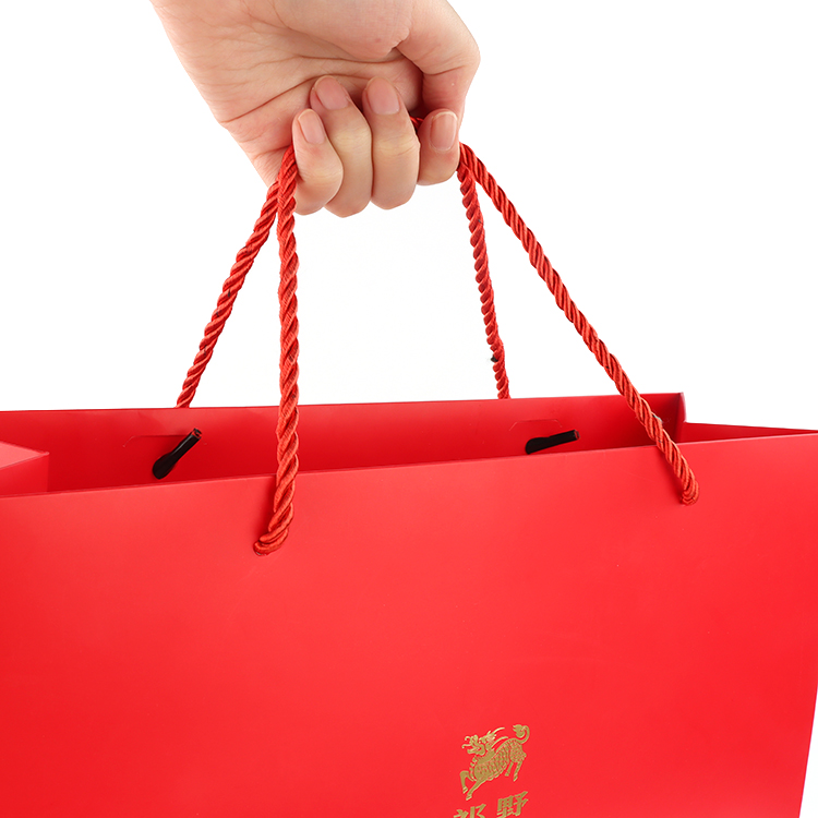promotion custom printed logo food package shopping tote kraft paper bag