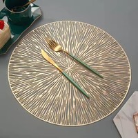 Napperons de table LUYI en PVC vinyle, dorés métalliques ajourés, pour décorations de table de réceptions de mariage et de fêtes