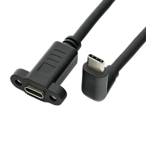 Cable de extensión tipo C con conector en ángulo, orificio para tornillo, cable de datos USB 3.2 de función completa macho a hembra. - Product Image 4