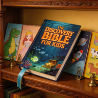 Services OEM de Bibles pour enfants imprimées sur mesure, livre religieux pour enfants avec logo personnalisé, couverture rigide, estampage à chaud doré