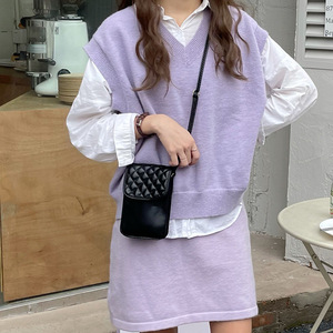 Mini sac à bandoulière pour femmes, carré vertical, boucle magnétique, sangle à chaîne, Portable, Style minimaliste, noir et blanc, printemps 2021 - Product Image 4