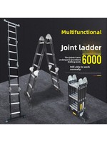 Échelle pliante multifonctionnelle en alliage d'aluminium pour la maison, portable, réglable en hauteur, échelle droite en A à quatre sections