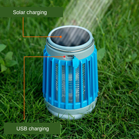 Lampe torche anti-moustiques 3-en-1 violette, étanche IP44, lampe solaire anti-insectes LED, lampe de camping intérieure/extérieure