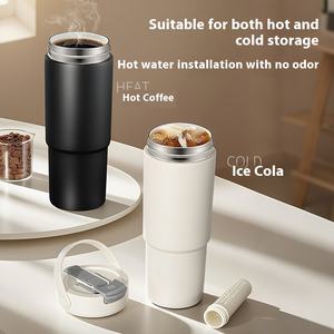 Gobelets en céramique personnalisés de 30oz en acier inoxydable bouteilles d'eau en métal isolées et durables avec paille à rabat pour le café et le camping - Product Image 5