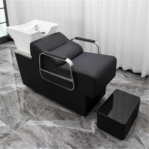 Kisen - Cama de Champú de Estilo Lujoso para Barbería, con Lavabo de Cerámica, Semi-reclinable, para Peluquería y Salón de Belleza - Product Image 5