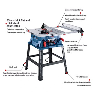 <span class=keywords><strong>Scie</strong></span> à <span class=keywords><strong>table</strong></span> électrique industrielle 254 mm 1800 W, <span class=keywords><strong>scie</strong></span> à bois avec lame dentelée, capacité de coupe longitudinale 545 mm, établi en acier pour le travail du bois DIY - Product Image 3