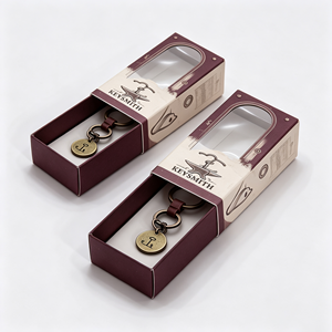 Wholesale Custom Printed Paper Boxes With Clear Display Window <b>For</b> Phone <b>Lanyard</b> <b>Key</b> Chain Keyring Packaging - Product Image 3