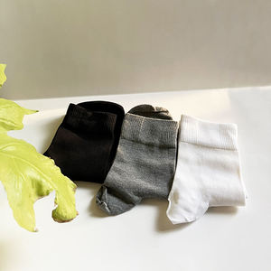 <b>Men's</b> Ankle <b>Socks</b> Solid Color Cotton Knitted Breathable Daily Wear Summer Style White Gray Black - Product Image 3