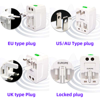 Adaptador de Corriente Universal de Viaje, Nuevo, Portátil, Internacional, para EE. UU., Reino Unido, UE, AU, Enchufe Inteligente con Múltiples Puertos USB para Laptop LED DC