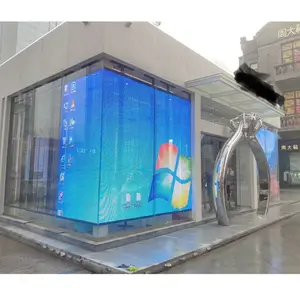 Indoor Film LED Screen Display Colorful Transparent Adhesive LED Billboard Glass Mounted Film LED Board