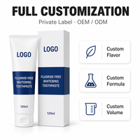 Dentifrice blanchissant à l'huile de menthe naturelle, formule personnalisée OEM ODM, marque privée, nettoyage en profondeur, pour dents sensibles, adulte, usage domestique, jetable