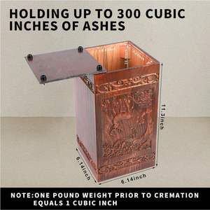 Küller İçin Ahşap Evcil Hayvan Kremasyon Urnesi Orta ve Büyük Kapasiteli, Klasik Ahşap Kaplama - Product Image 2