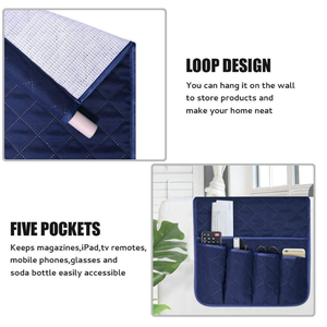 Organisateur d'accoudoir antidérapant et imperméable, support de télécommande, rangement de chevet avec 5 poches pour magazines et téléphone - Product Image 3