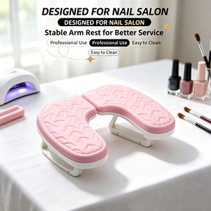 Foldable Nail Arm Rest Soft Pink Manicure Support <b>Pad</b> Salon U <b>Bench</b> Tool - Product Image 4