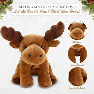 Oso de Peluche Personalizado OEM ODM, Mascota de <span class=keywords><strong>Alce</strong></span> Suave y Esponjosa con Gorro de Punto para Regalo Promocional Empresarial - Product Image 2