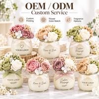 Bougie artisanale en cire de soja, mini, romantique et luxueuse, avec nœud en ruban, parfumée, pour la décoration de la maison