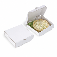 Boîte à pizza carrée blanche personnalisée, jetable, en carton ondulé, avec aérations, en gros pour restaurants et cafés