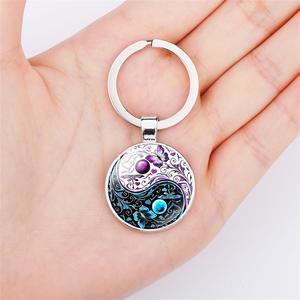 Yin Yang llavero chino taoísmo signo antiguo ocho diagramas llavero clásico coche llave regalos joyería Tai Ji Yin Yang llaveros - Product Image 3